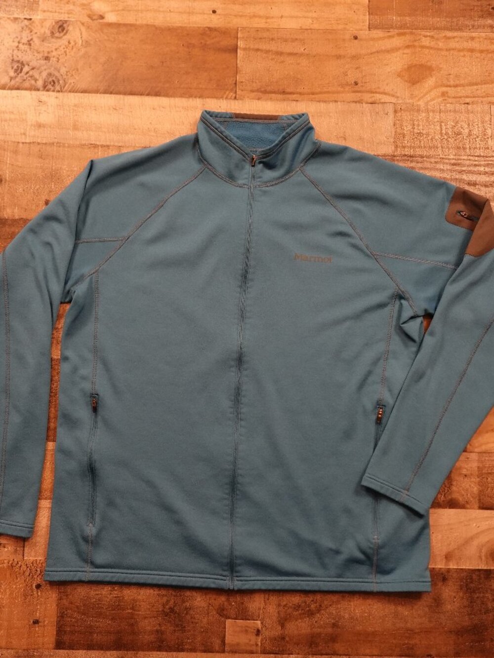 Marmot Soft Shell Fleece Jacket Men’s XXL Blue Full Zip Performance Outdoor